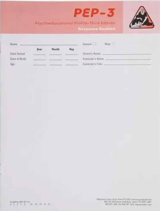 Hogrefe PEP-3 166-734 registreringsskjema dansk á 10