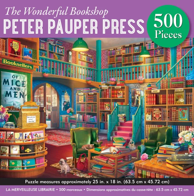 Peter Pauper Press Wonderful Bookshop puslespill 500 brikker bokhandel