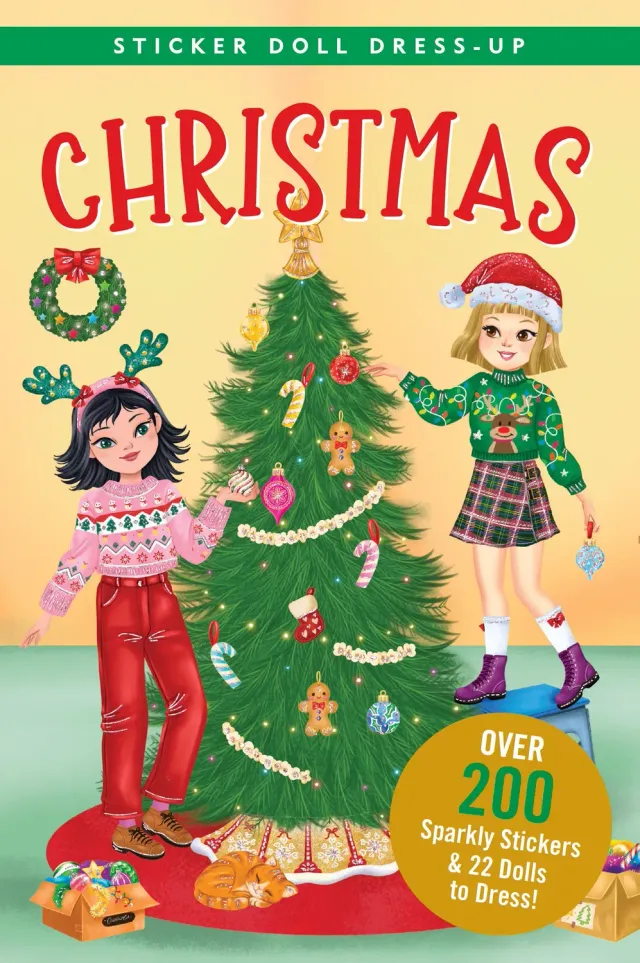 Peter Pauper Press Christmas Sticker Doll Dress-Up Book klistremerkebok 5+