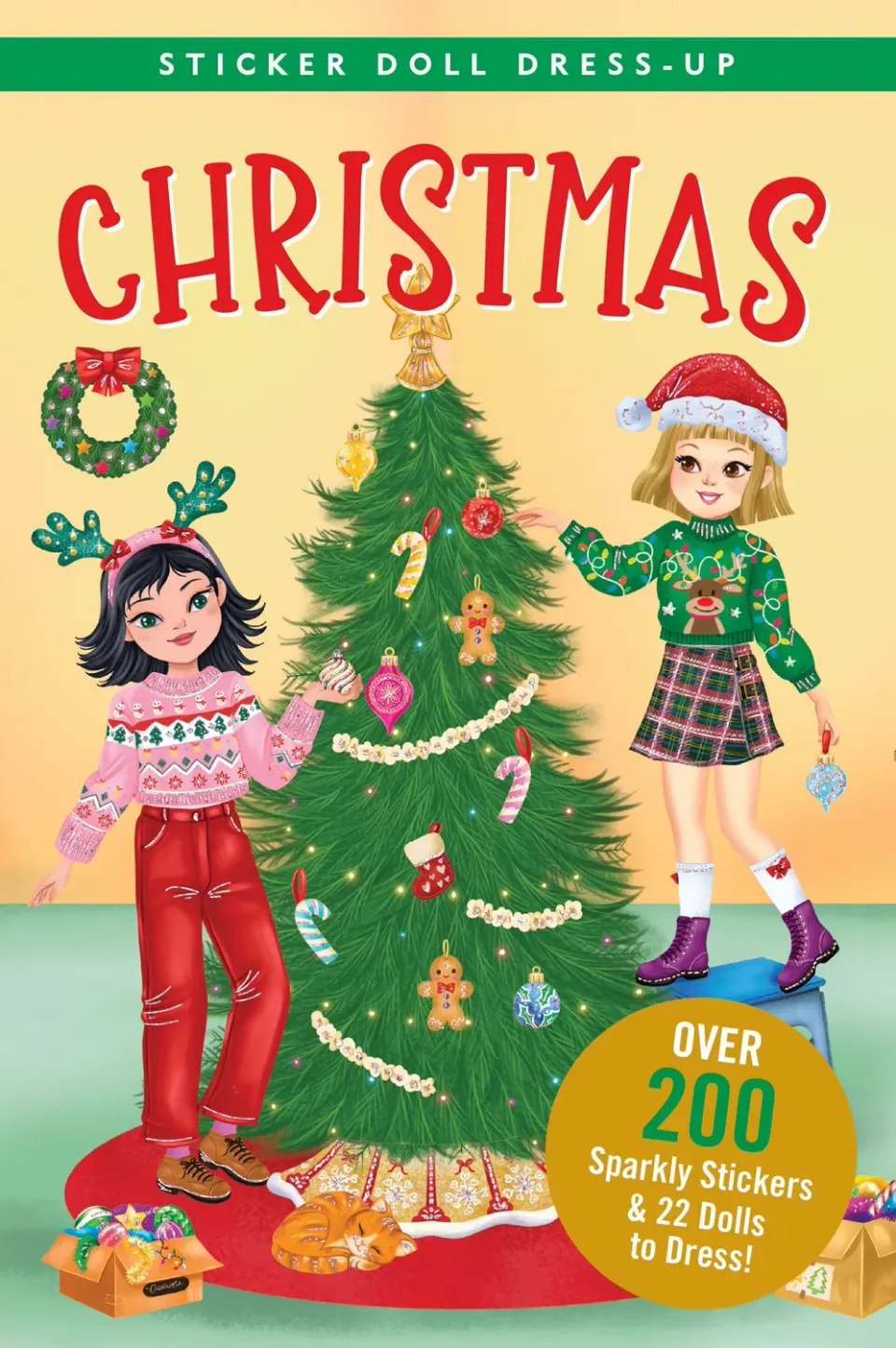 Peter Pauper Press Christmas Sticker Doll Dress-Up Book klistremerkebok 5+