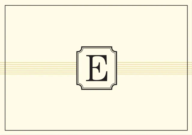 Peter Pauper Press Monogram Note Cards E notatkort 14 stk gullfolie