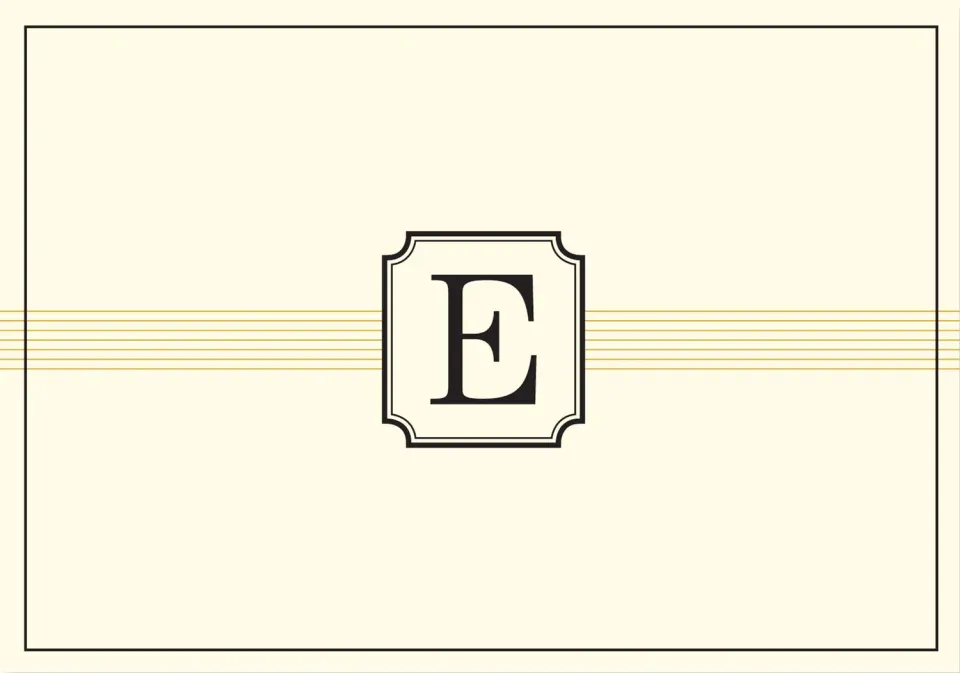 Peter Pauper Press Monogram Note Cards E notatkort 14 stk gullfolie