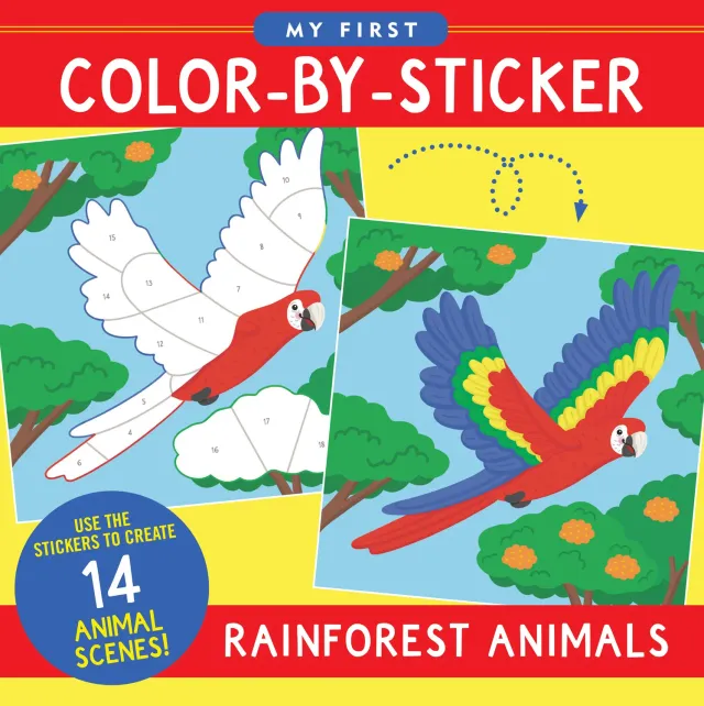 My First Color-by-Sticker Rainforest klistremerkebok 14 bilder