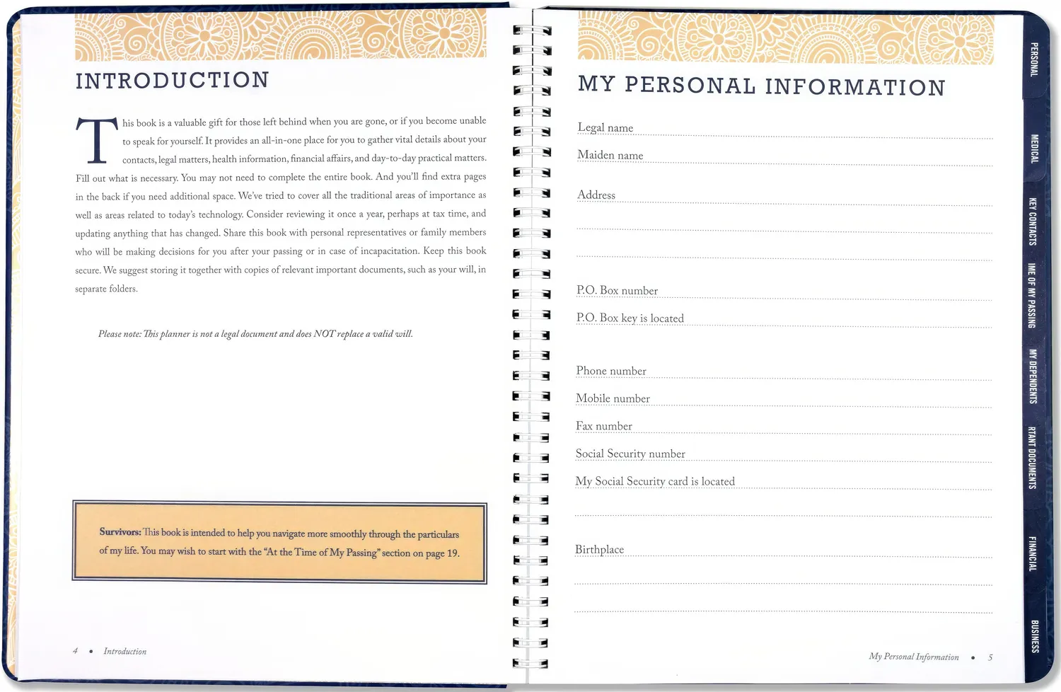 Peter Pauper Press Peace of Mind Planner innbundet organizer