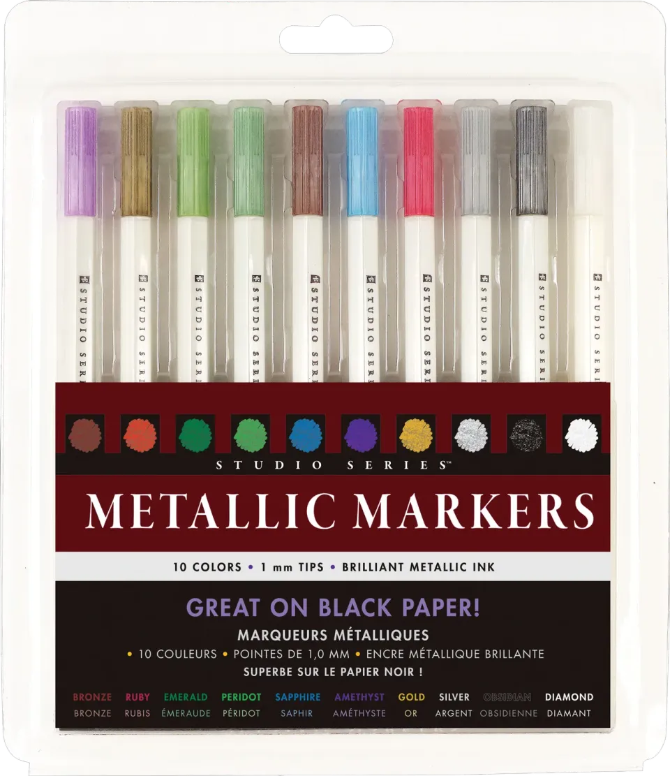 Studio Series Metallic Markers tusjsett 10 farger metallisk 1 mm
