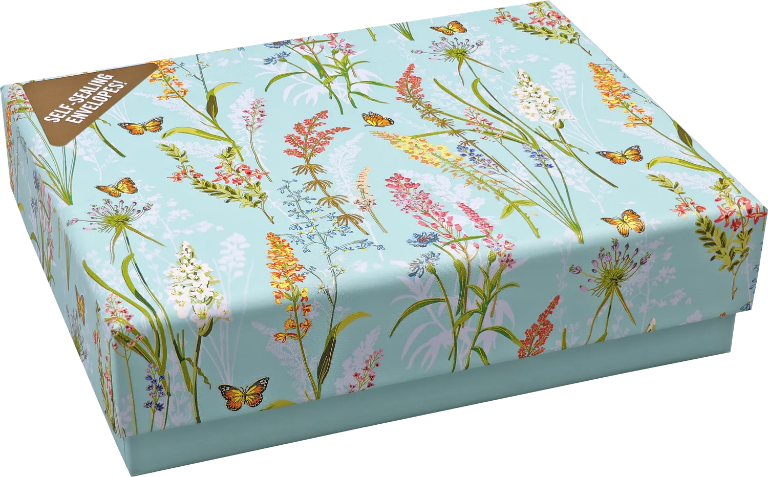 Peter Pauper Press Blooms & Butterflies notatkort 14-pk gullfolie
