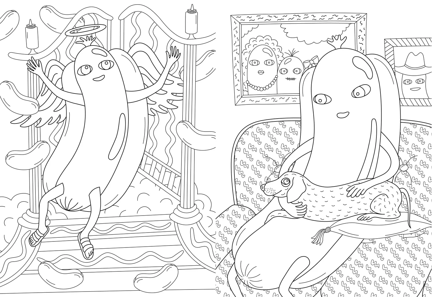 Abrams Hot Dog Coloring Activity Book fargebok pocket humor