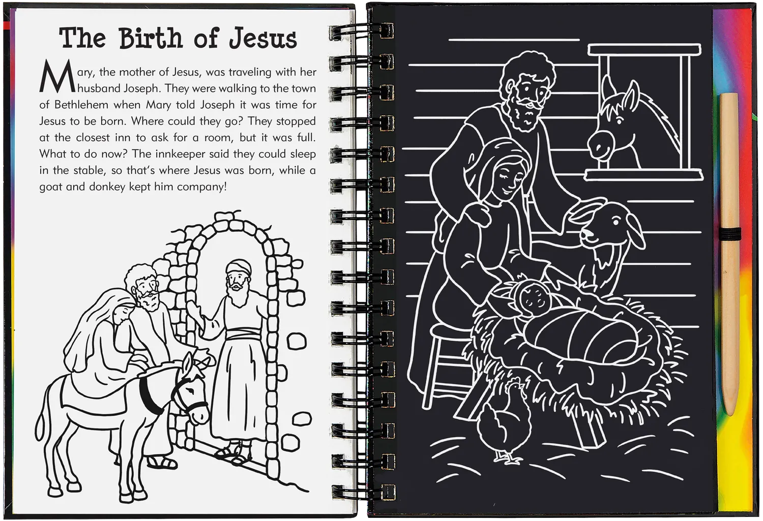 Peter Pauper Press Bible Stories Scratch and Sketch skrapebok for barn