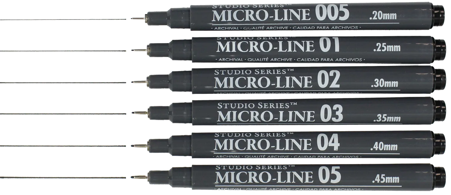 Peter Pauper Press Studio Series Micro-Line Pen Set finelinere 6 stk svart