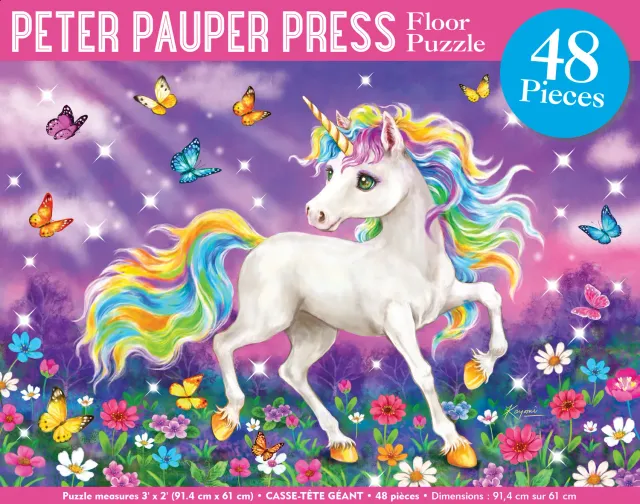 Peter Pauper Press Unicorn World gulvpuslespill 48 brikker