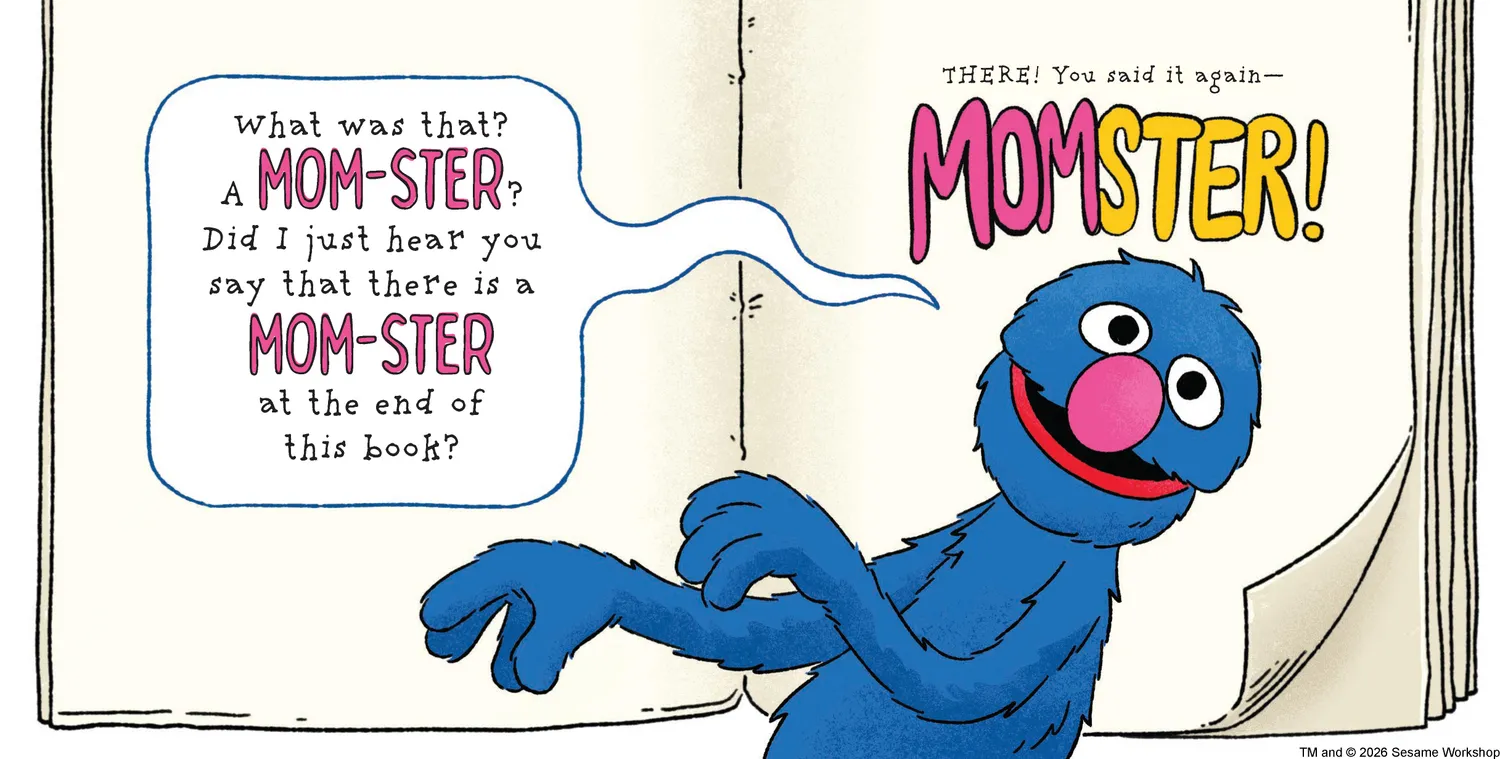 Sesame Street Momster at the End innbundet barnebok mamma