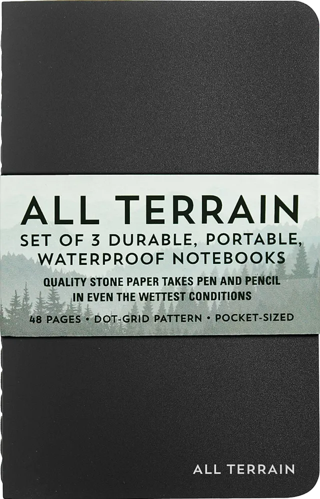 Peter Pauper Press All Terrain vanntett notatboksett 3-pakning