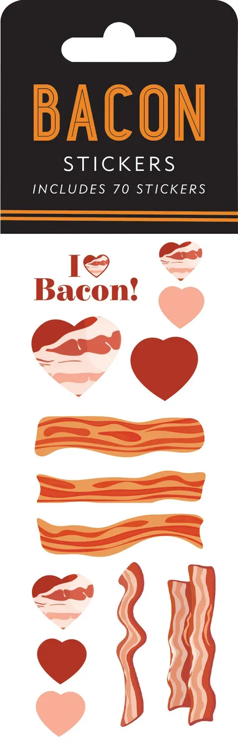 Peter Pauper Press Bacon klistremerker 70-pk 6 ark morsomme
