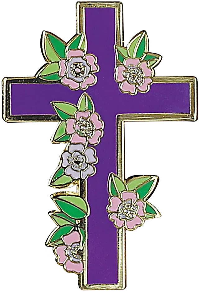 Peter Pauper Press Floral Cross emaljepinne blomsterkors