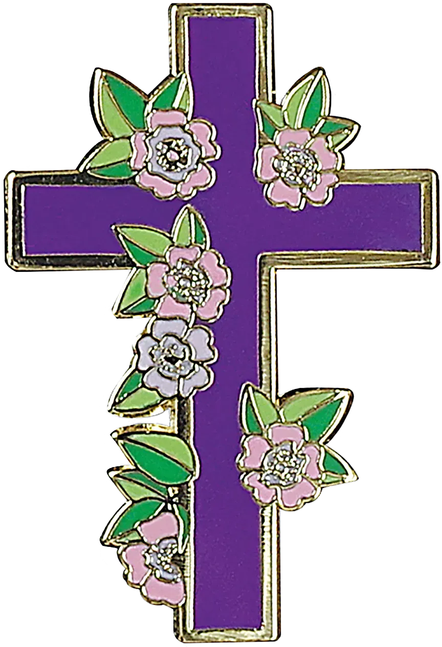 Peter Pauper Press Floral Cross emaljepinne blomsterkors