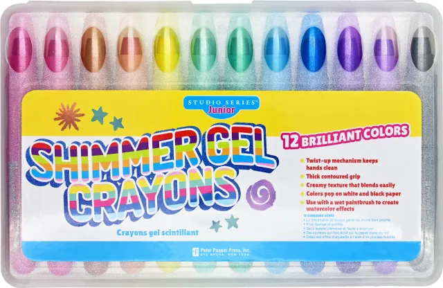 Peter Pauper Press Studio Series Shimmer Gel Crayons 12 stk