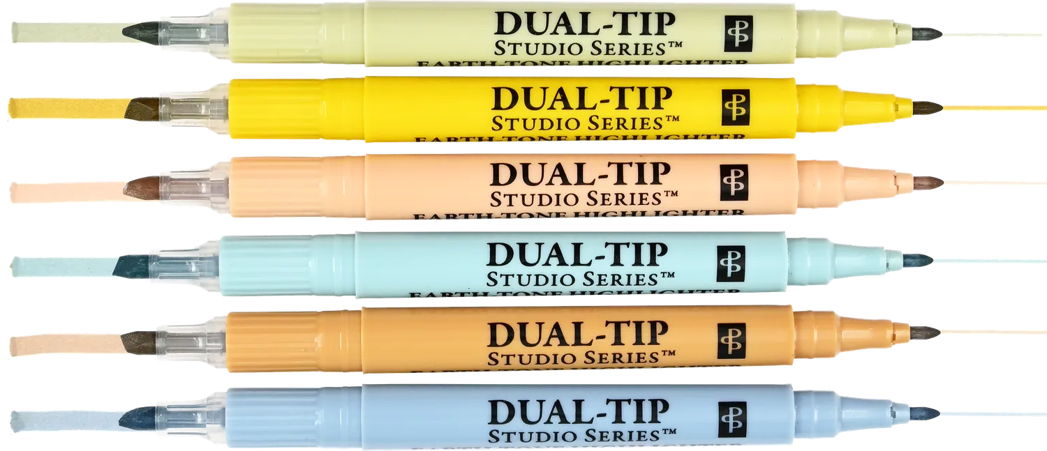 Peter Pauper Press Earth Tone markeringstusj 6 stk dual-tip