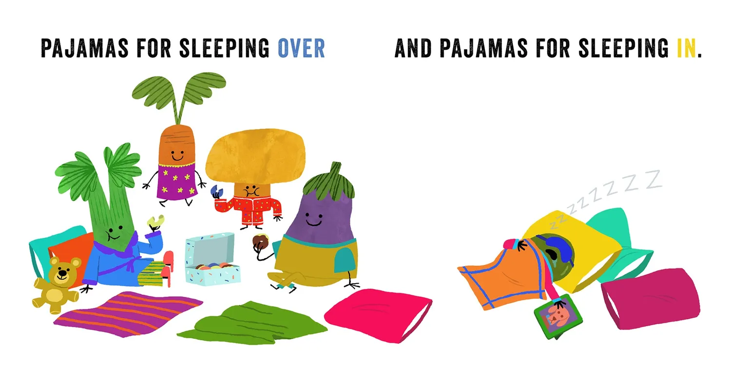Abrams Appleseed Vegetables in Pajamas pekebok pysjamas