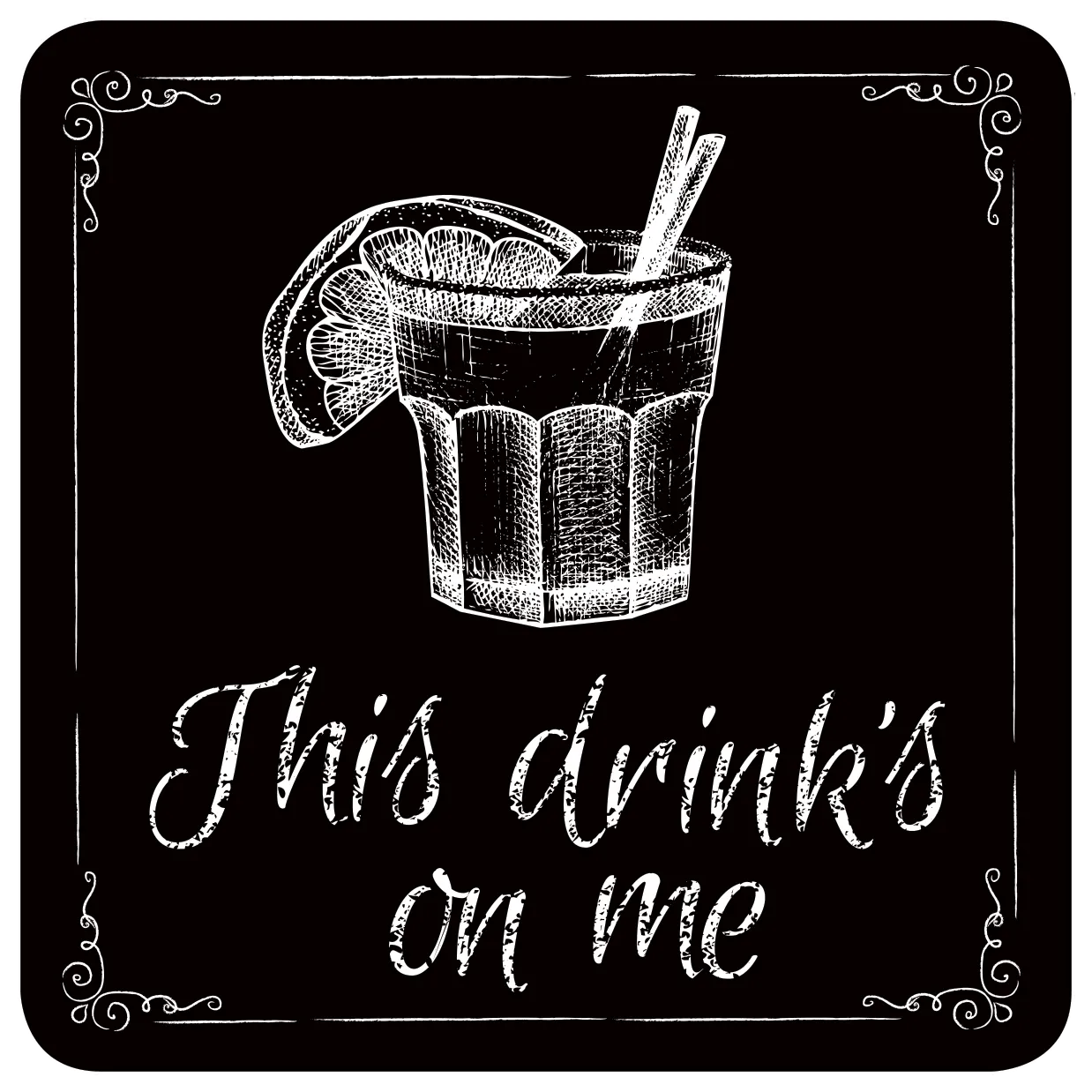 Peter Pauper Press This Drink's on Me glassbrikker 8 stk humor