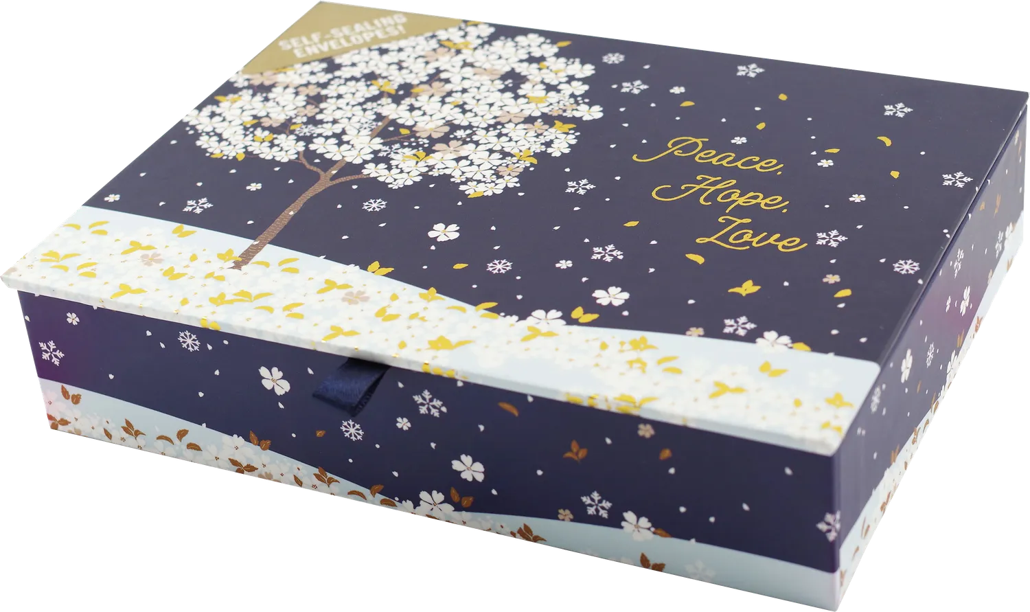 Peter Pauper Press Falling Blossoms julekort 20-pakning