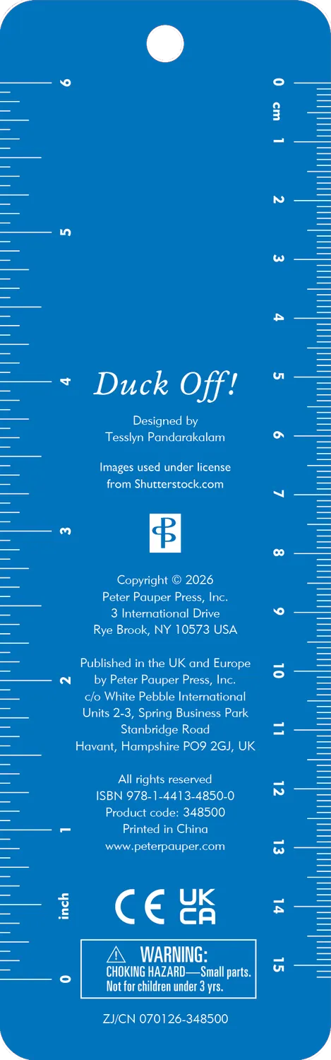 Peter Pauper Press Duck Off I'm Reading bokmerke perler linjal