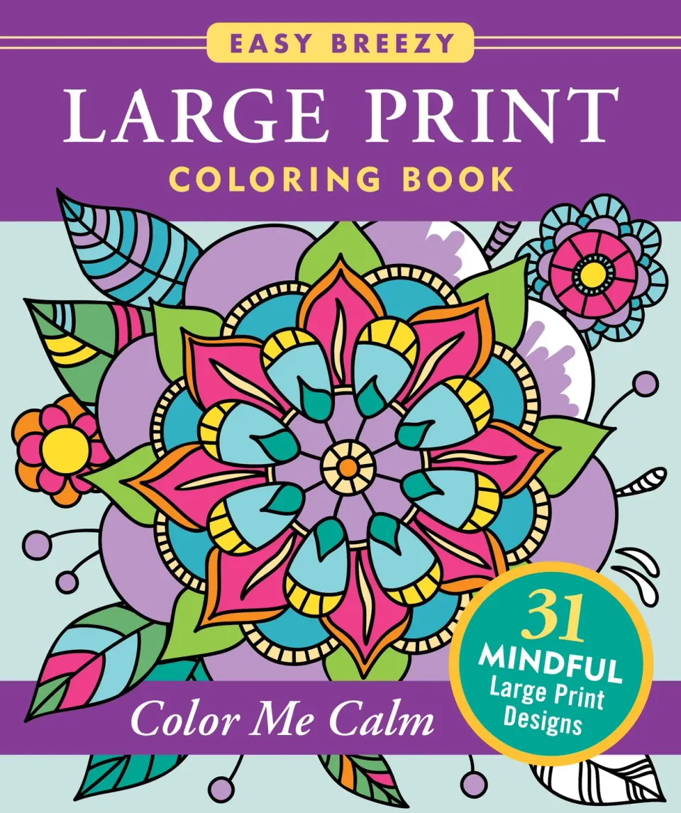 Peter Pauper Press Color Me Calm fargeleggingsbok stor skrift
