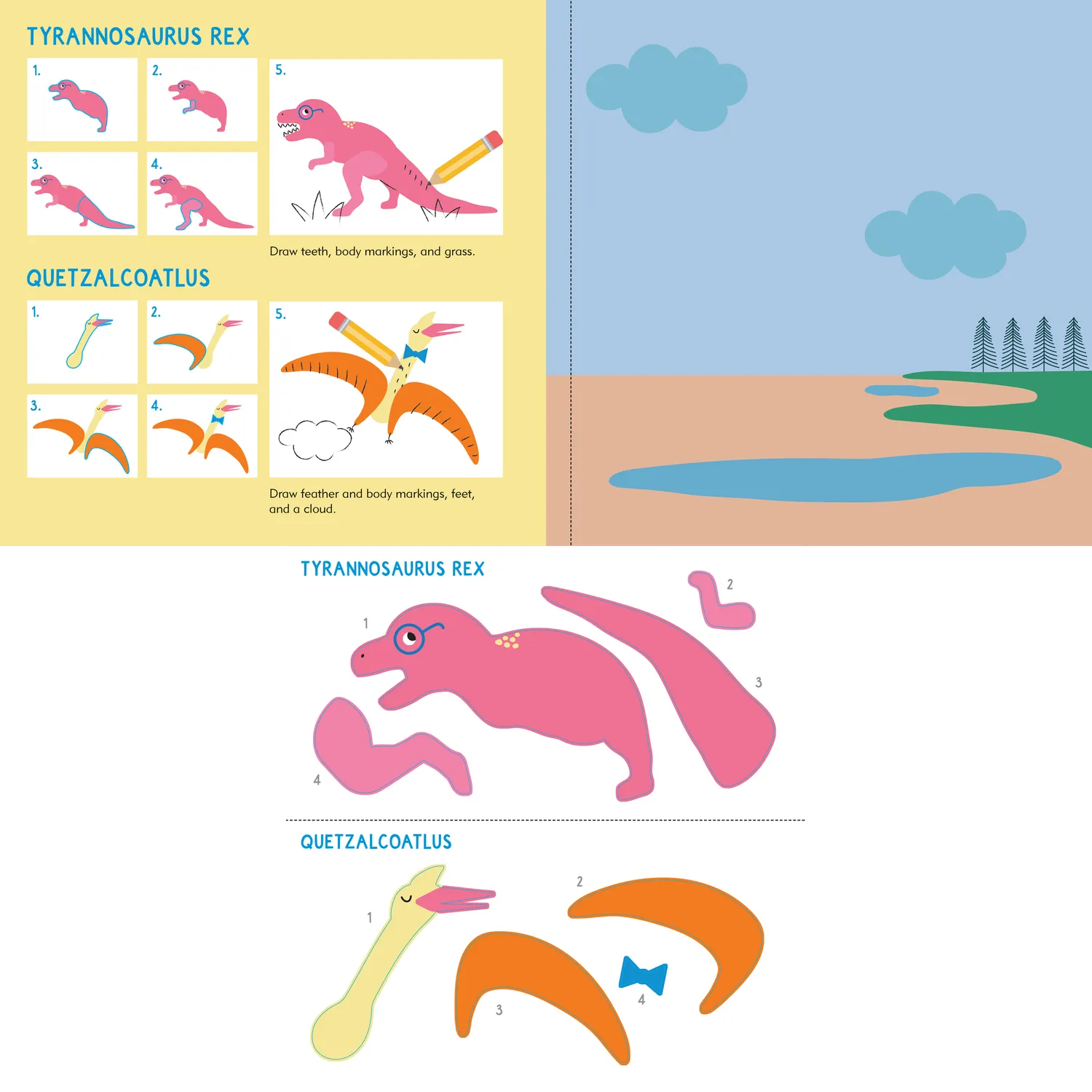 Peter Pauper Press Sticker & Draw Dinosaurs klistremerkebok 30 stk