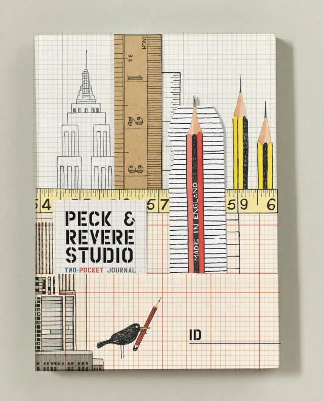Peck & Revere Studio notatbok med lommer og penn