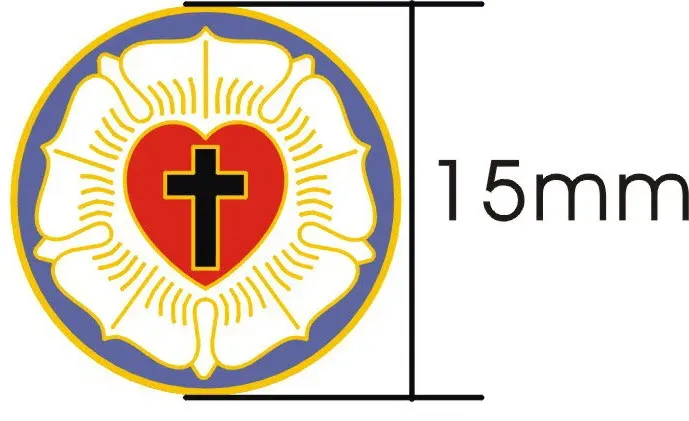 DELK-forlaget Lutherrose pin 15 mm hard emalje