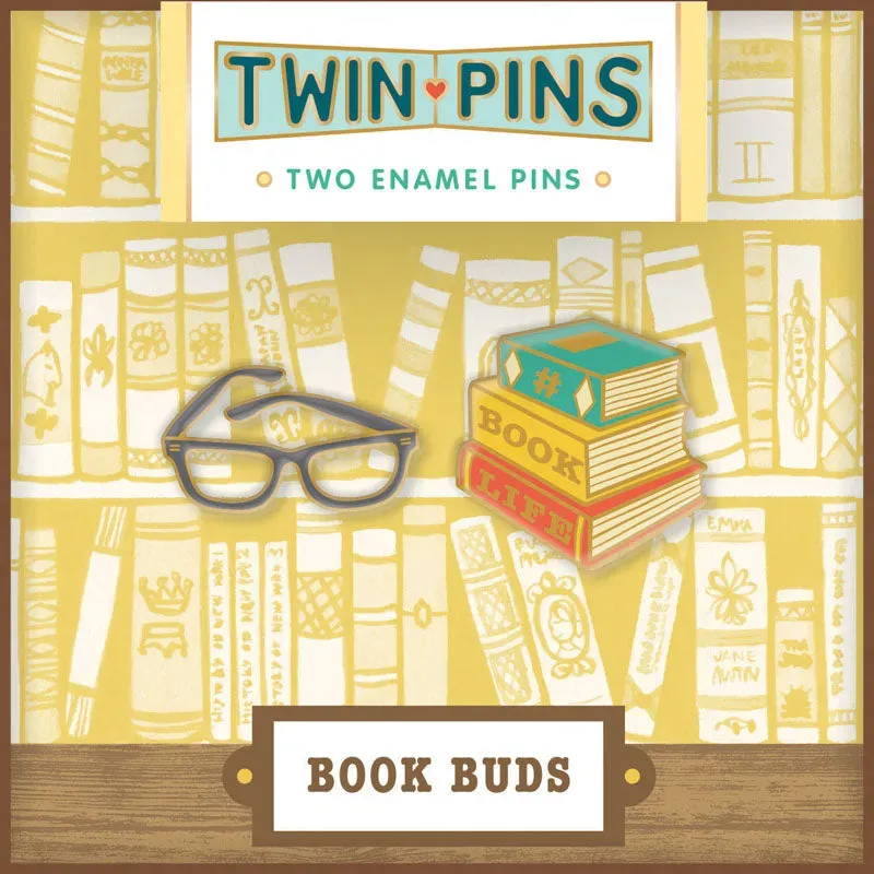 Chronicle Books Book Buds emaljepins 2-pakning leseglede