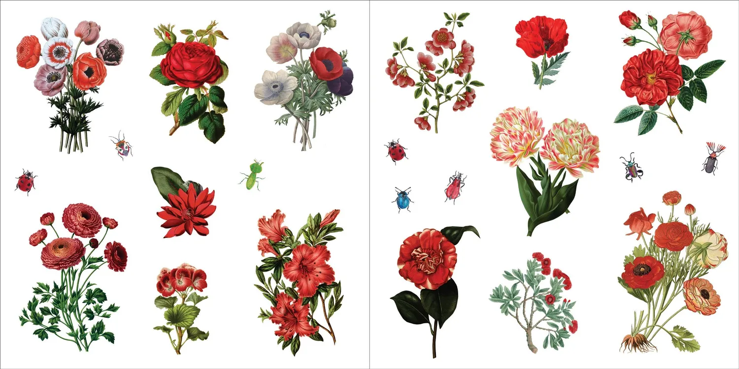 Peter Pauper Press Bunches of Botanicals klistremerkebok 500 merker