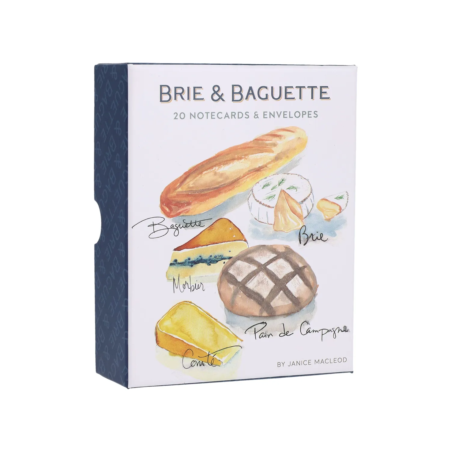 Brie Baguette Notes 20 notatkort eske franske