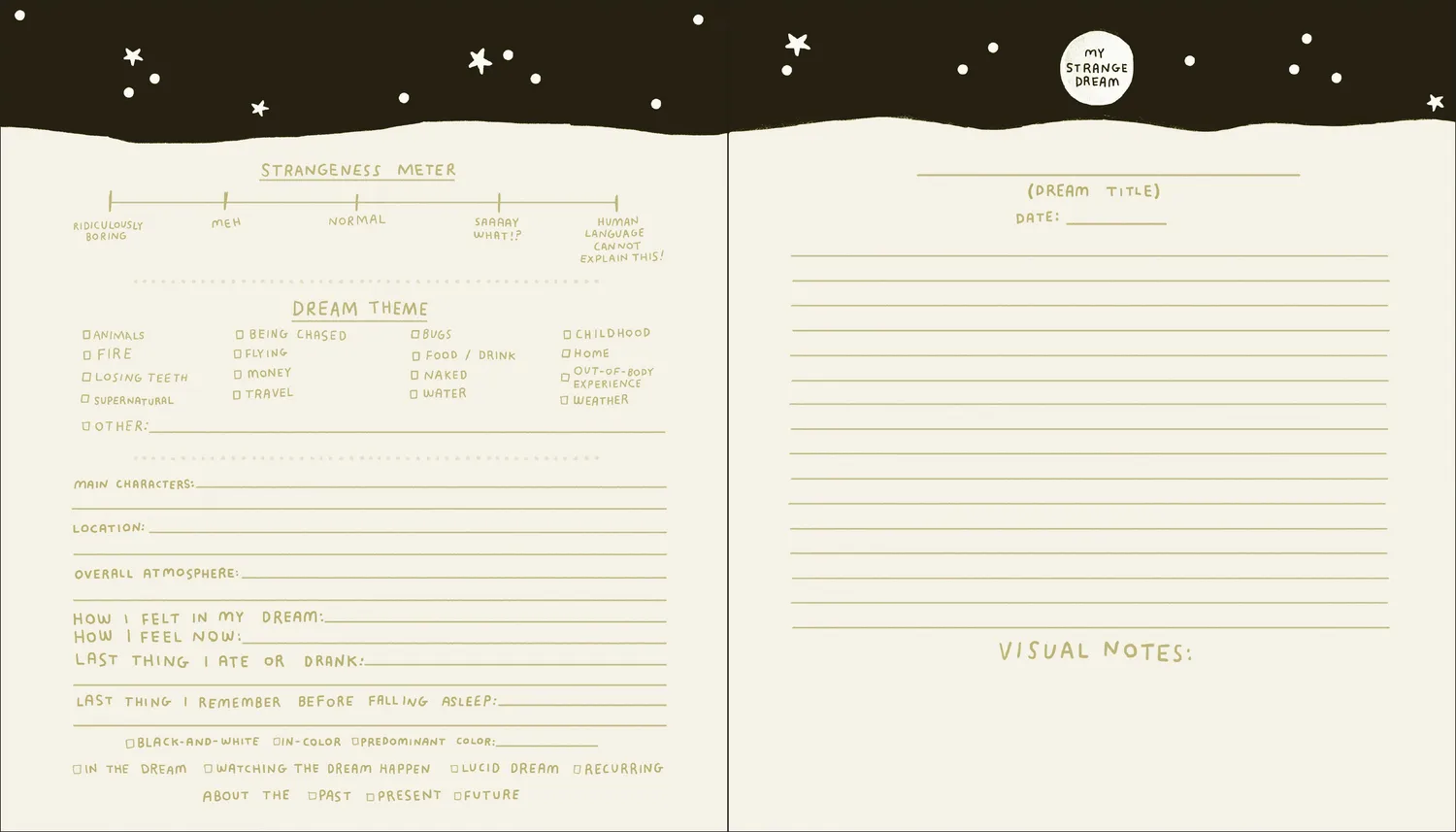 Abrams and Chronicle Strange Dreams journal drømmedagbok skrivebok