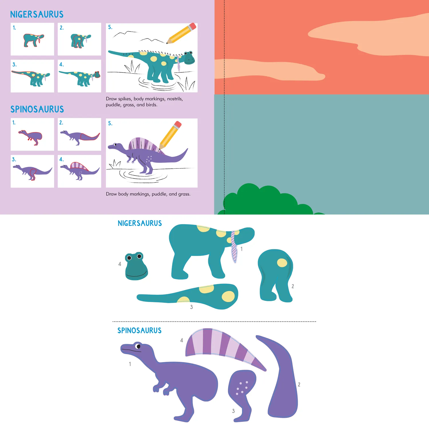 Peter Pauper Press Sticker & Draw Dinosaurs klistremerkebok 30 stk