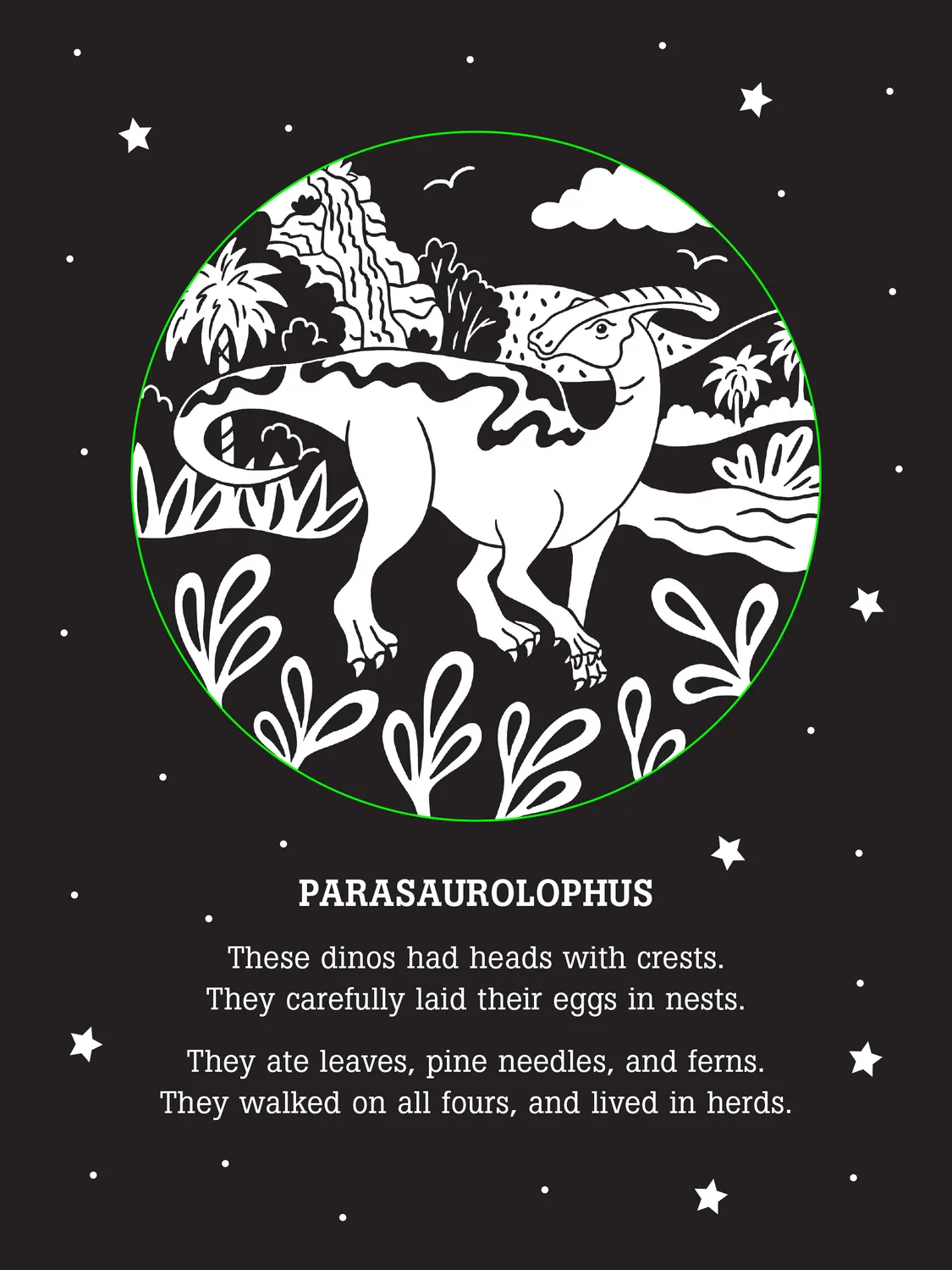 Peter Pauper Press Dinos After Dark barnebok med skyggebilder