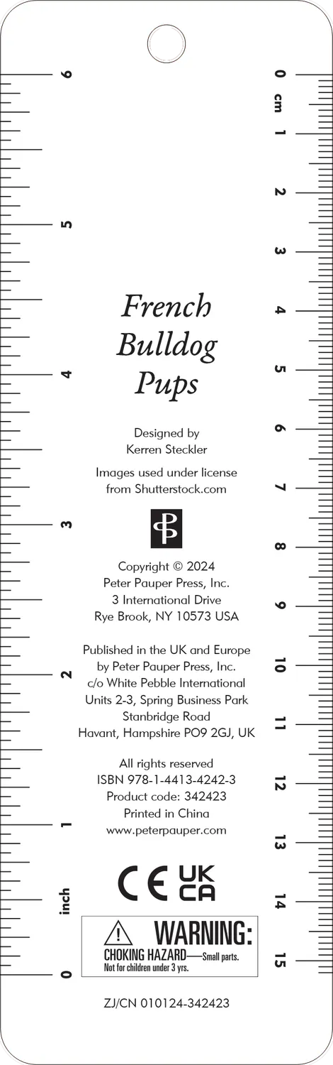 Peter Pauper Press French Bulldog Pups bokmerke med perle