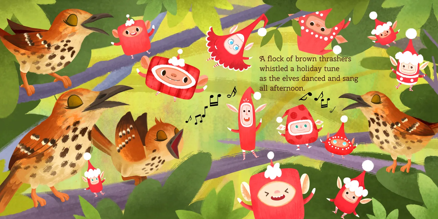 Abrams & Chronicle Books 12 Little Elves Visit Georgia bildebok innbundet 3-5 år