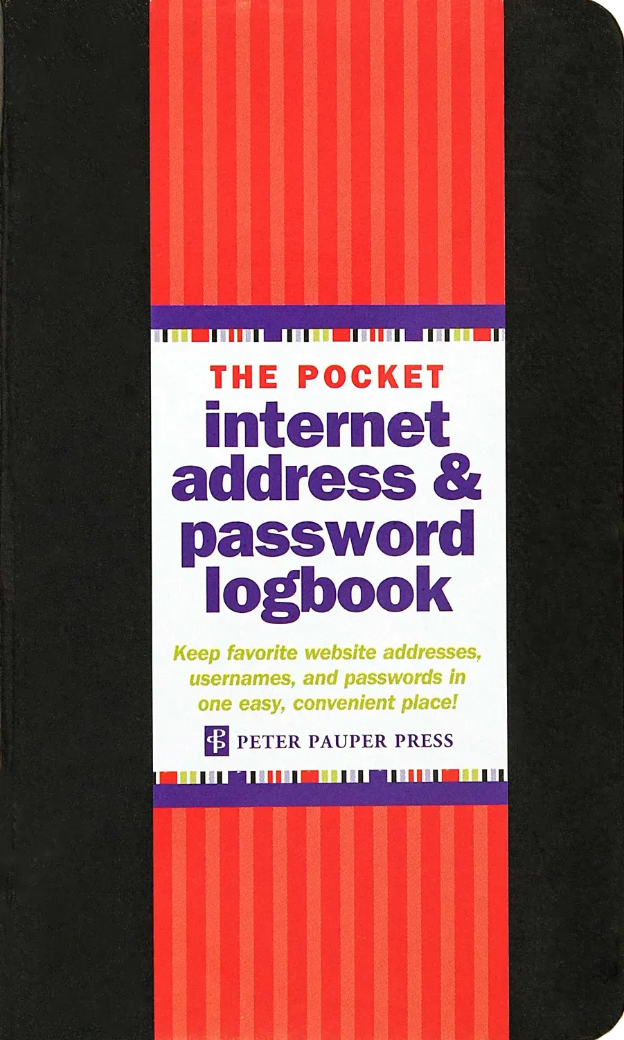 Peter Pauper Press Pocket Internet Address Password Logbook passordbok mini