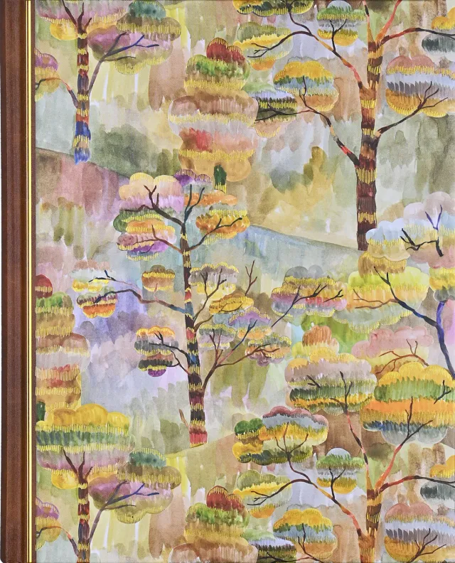 Peter Pauper Press Watercolor Treescape journal linjert gullkant