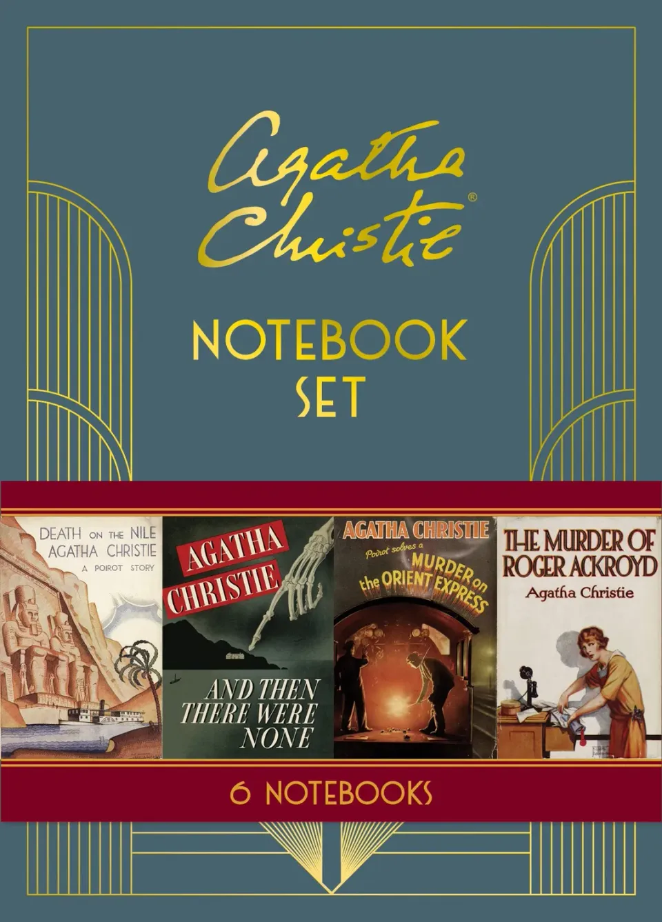 Abrams and Chronicle Agatha Christie notatboksett 6-pak linjert