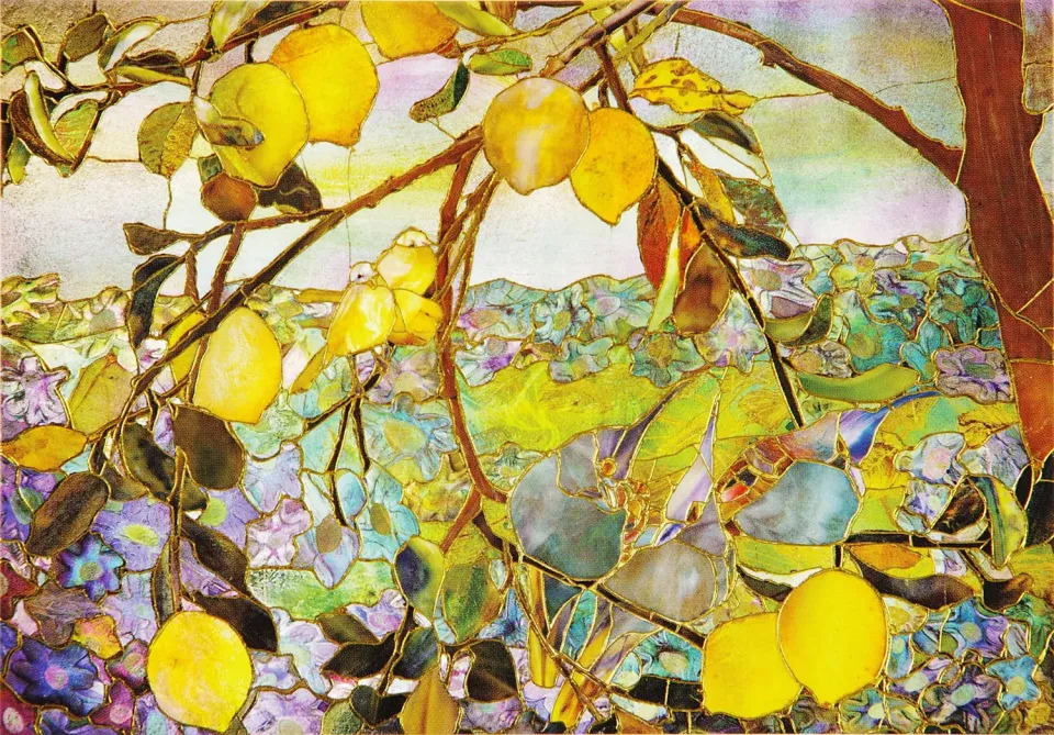 Peter Pauper Press Tiffany Lemon Tree notatkort 14-pak gull
