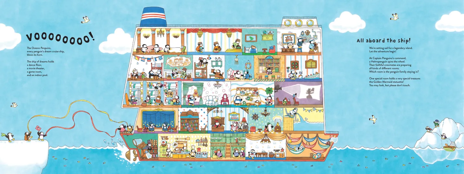 Chronicle Books Welcome to the Penguin Cruise myldrebok innbundet 3–5 år