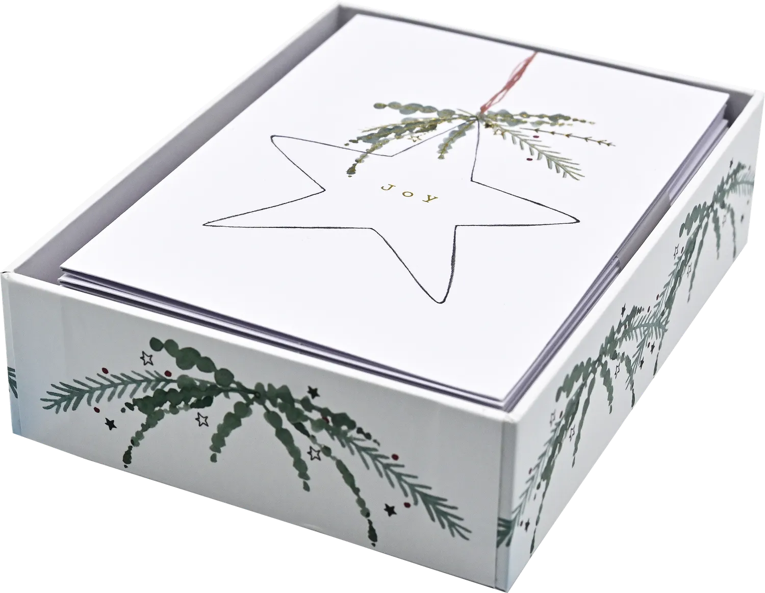 Peter Pauper Press Shining Star julekort 20 stk gullfolie