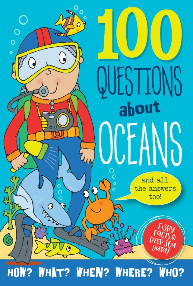 Peter Pauper Press 100 Questions Oceans barnebok innbundet