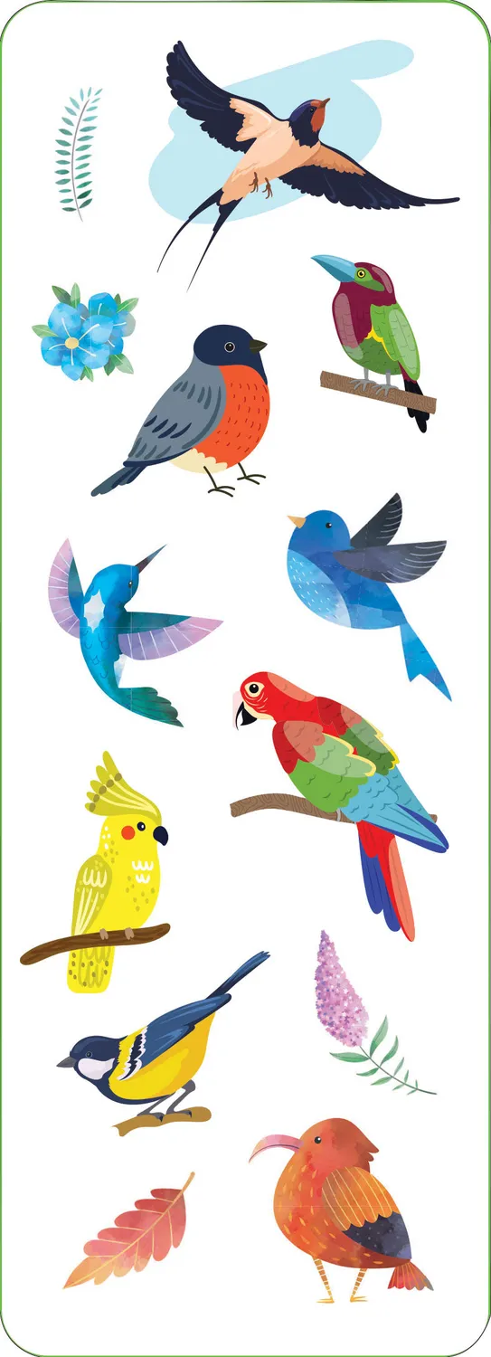 Peter Pauper Press Birds klistremerkesett 70 stk fugler