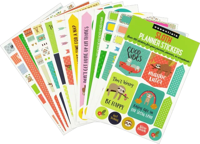 Peter Pauper Press Essentials Sloth klistremerker 160 stk planlegger