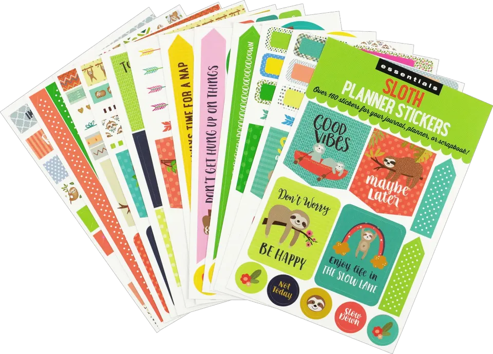 Peter Pauper Press Essentials Sloth klistremerker 160 stk planlegger