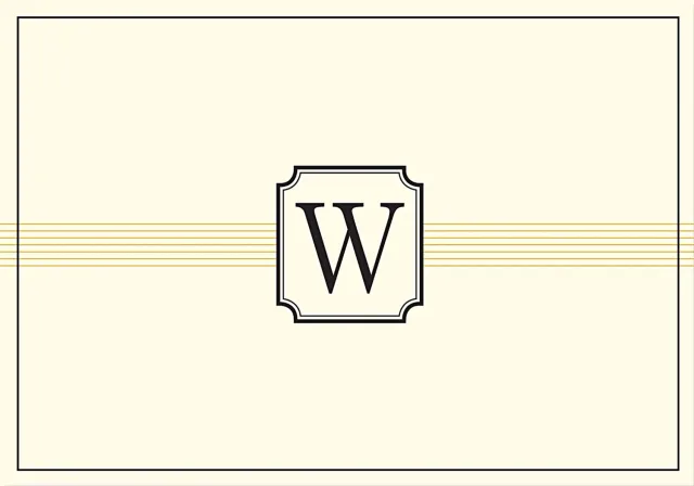 Peter Pauper Press Monogram Note Cards W notekort 14 stk gullfolie