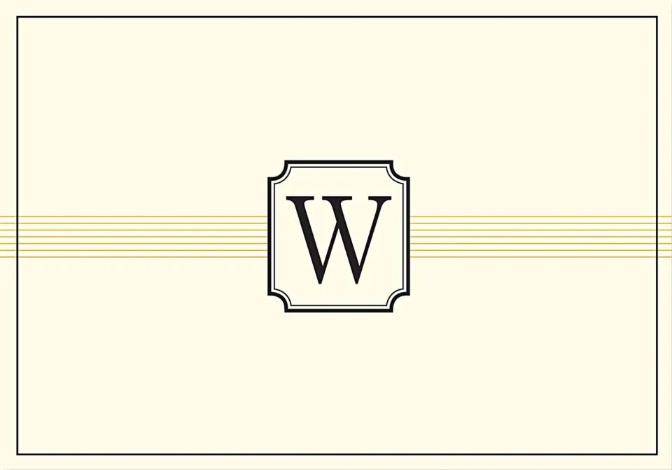 Peter Pauper Press Monogram Note Cards W notekort 14 stk gullfolie