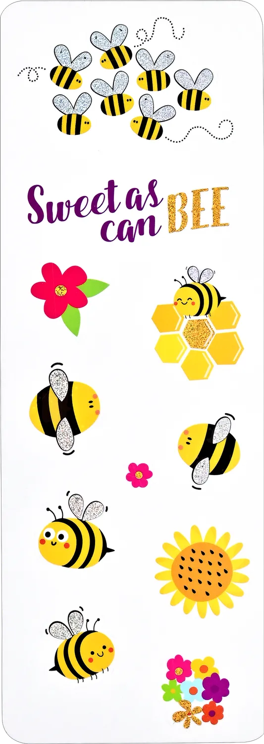 Peter Pauper Press Buzzy Bees klistremerker 70-pk holografisk